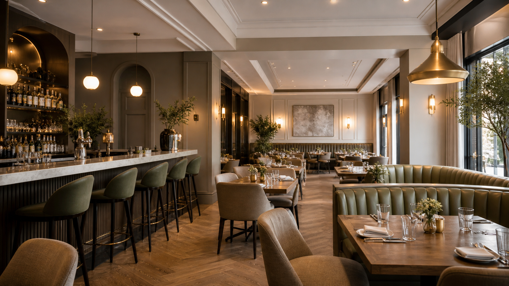 R&eacute;novation totale d'un restaurant : peinture, sol, pose de luminaire, cuisine professionnelle